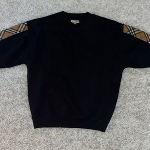 Burberry Men's Black Vintage Check Panel Jersey Sweatshirt